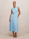 Alaia Gathered Hardware Midi Dress