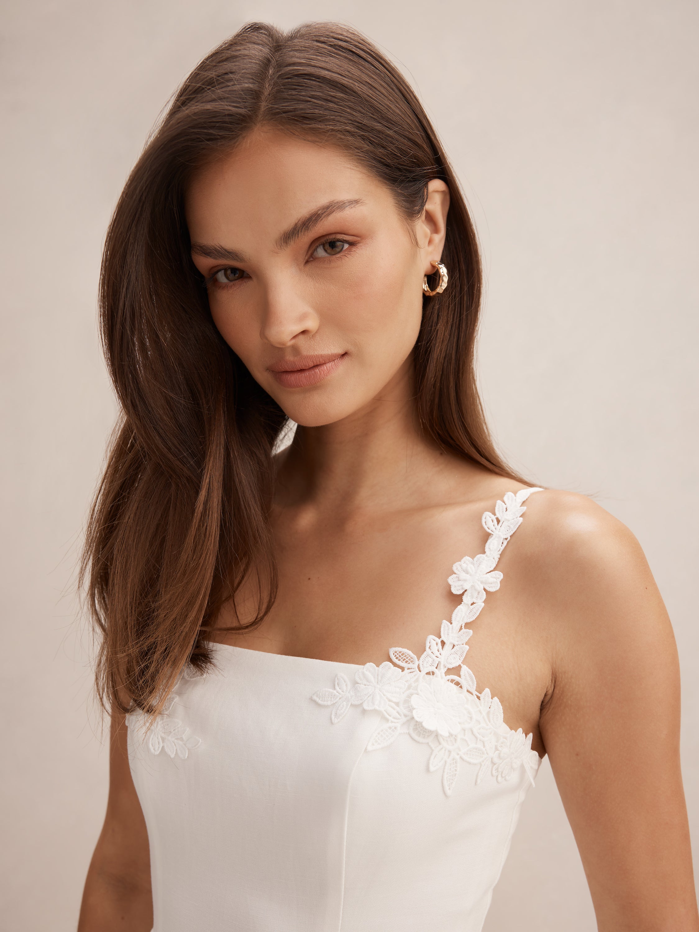 Rosie Flower Applique Midi Dress