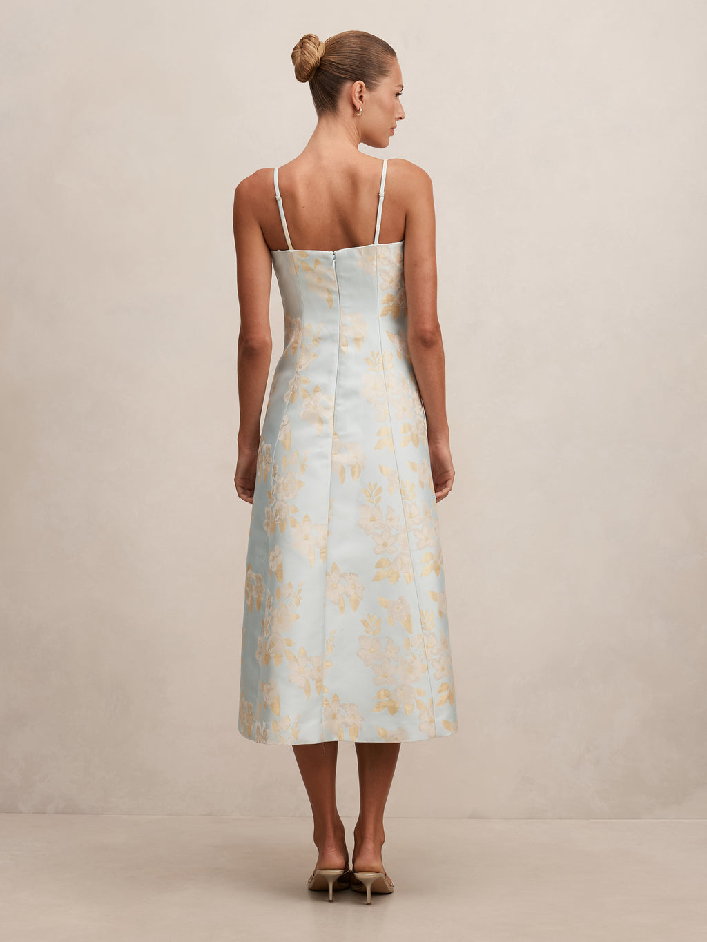 Charlotte Floral Jacquard Midi Dress