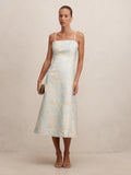 Charlotte Floral Jacquard Midi Dress