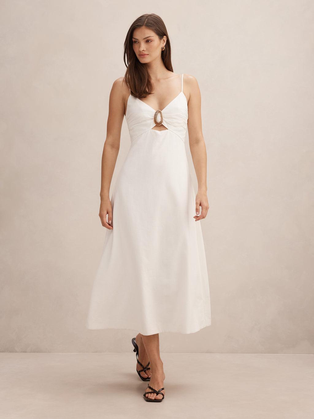 Alice Gathered Hardware Midi Dress