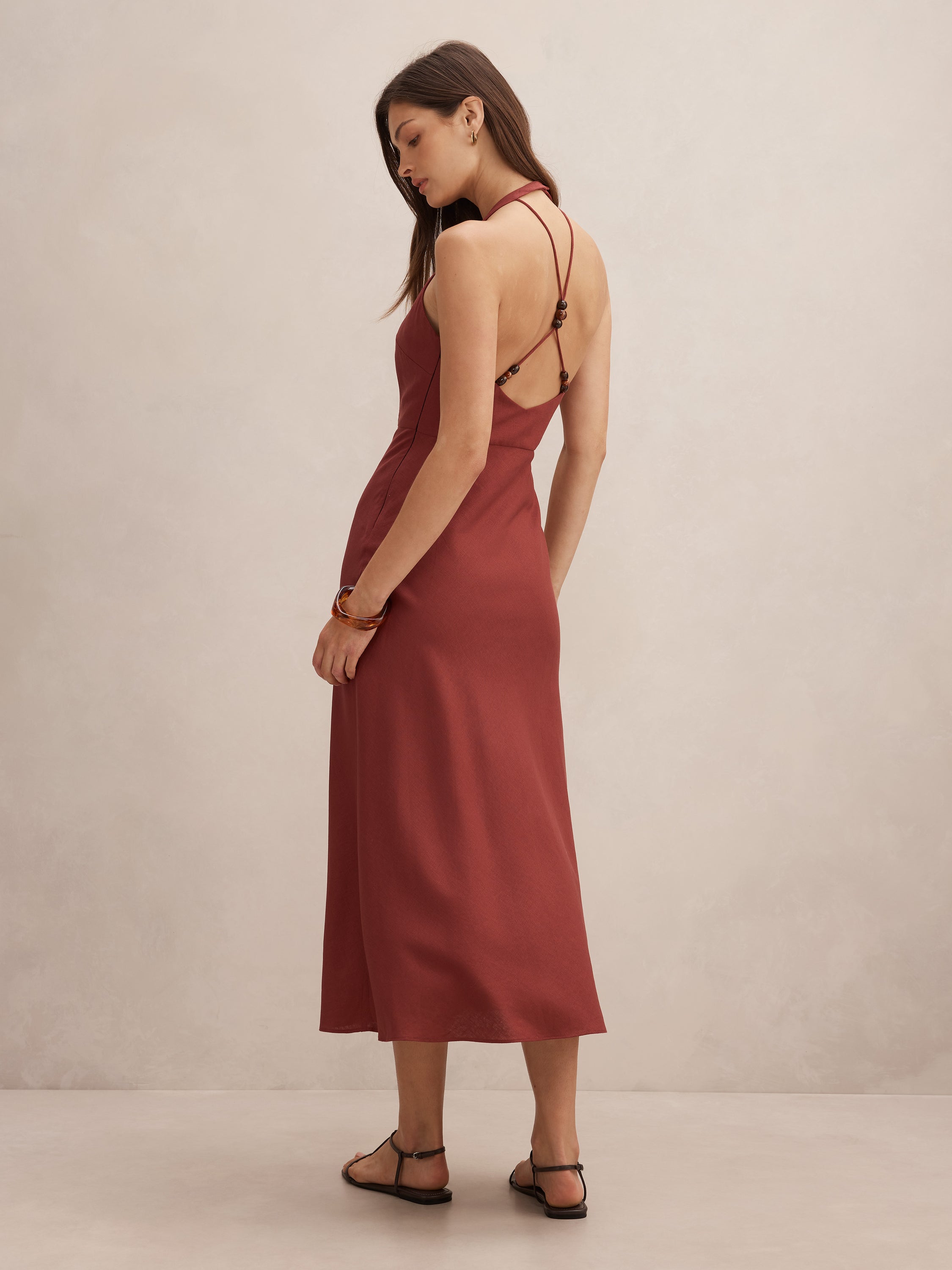 Soraya Beaded Back Midi Dress