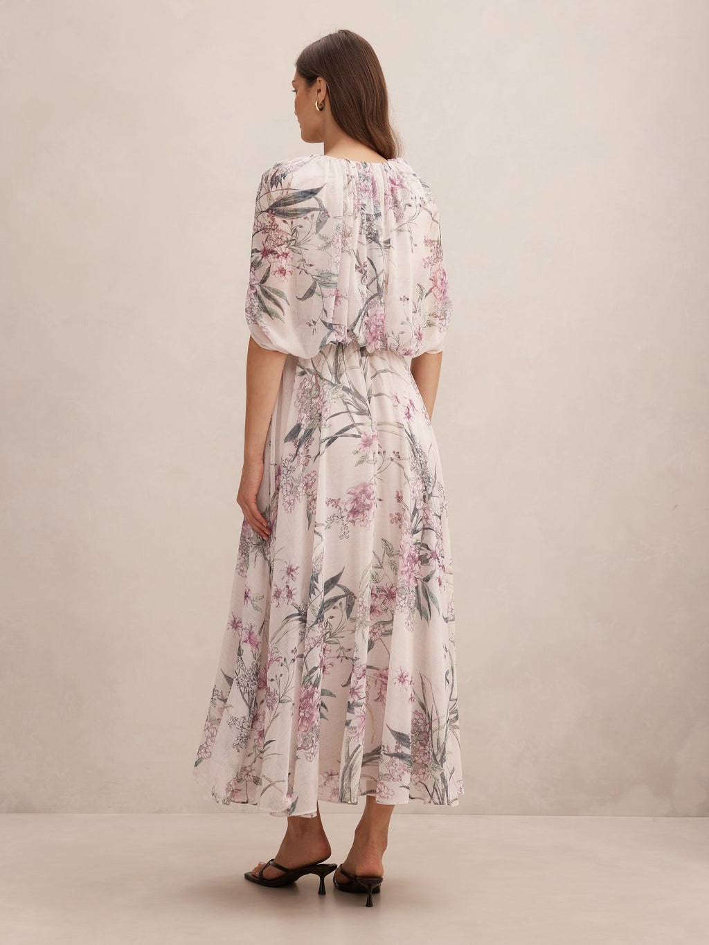 Jodie Gathered Cape Maxi Dress