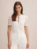 Lina Short Sleeve Lace Blouse