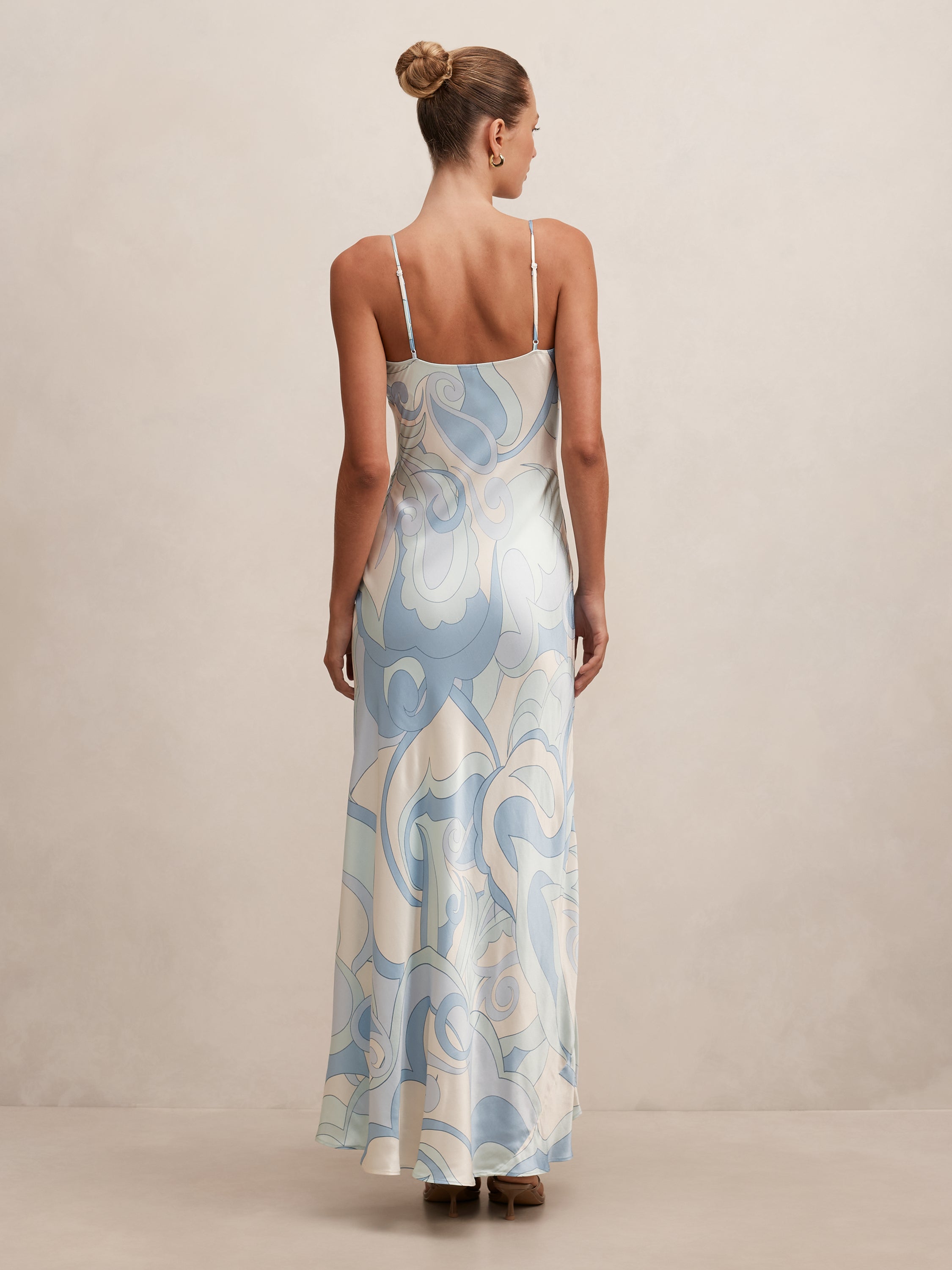 Tyler Satin Cowl Slip Maxi Dress