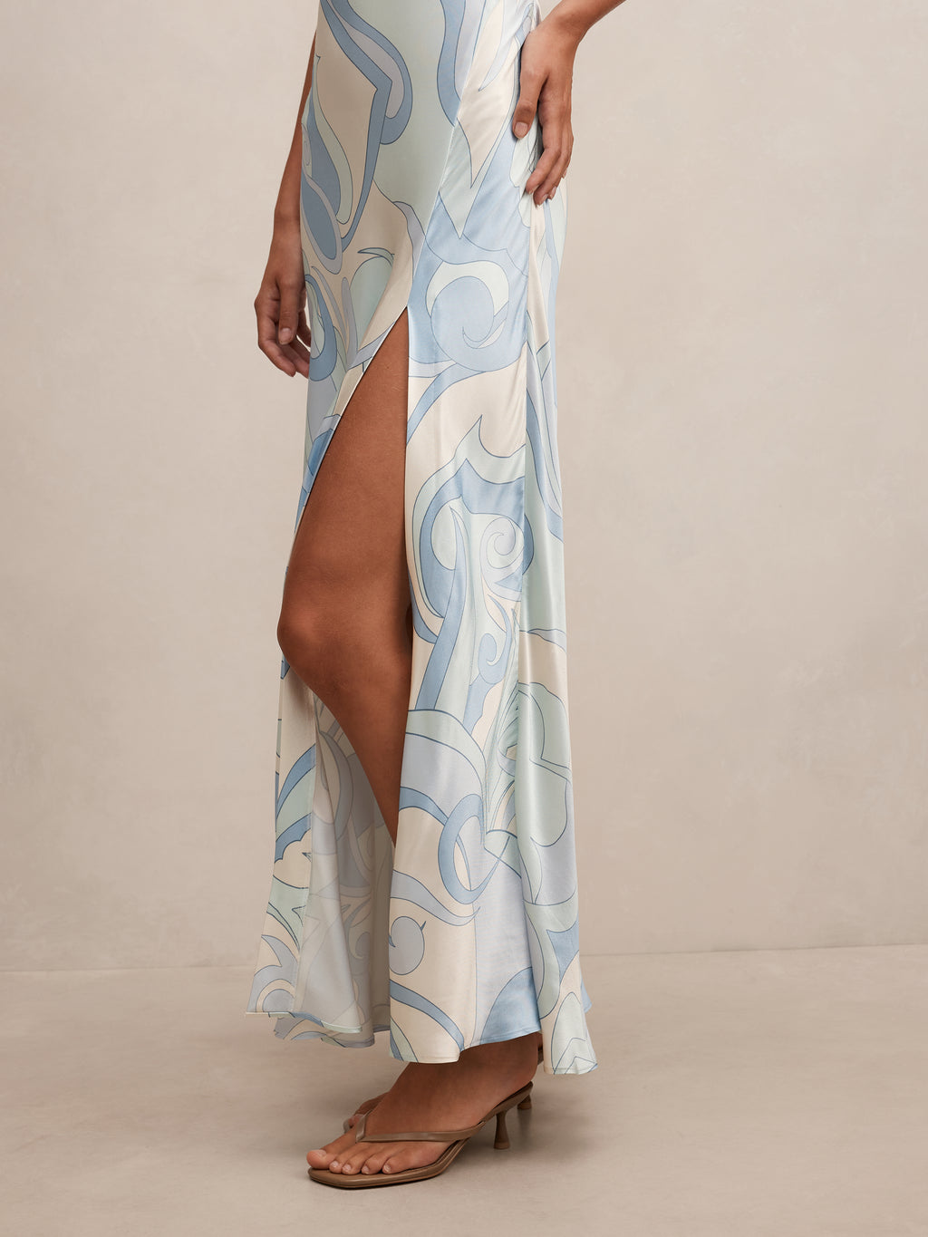 Tyler Satin Cowl Slip Maxi Dress