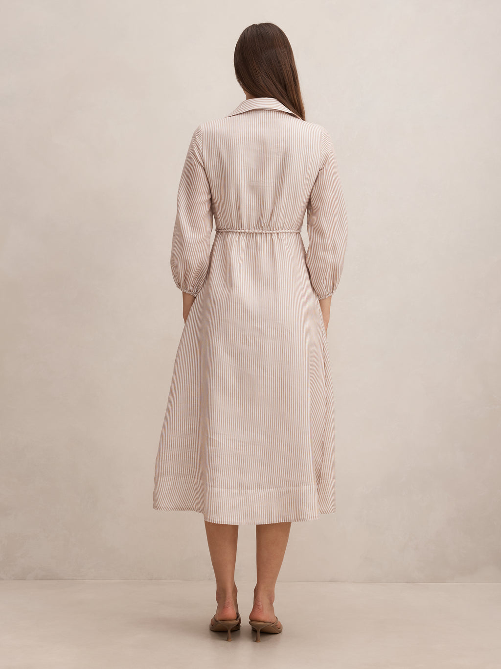 Maisy Silk Blend Shirt Midi Dress