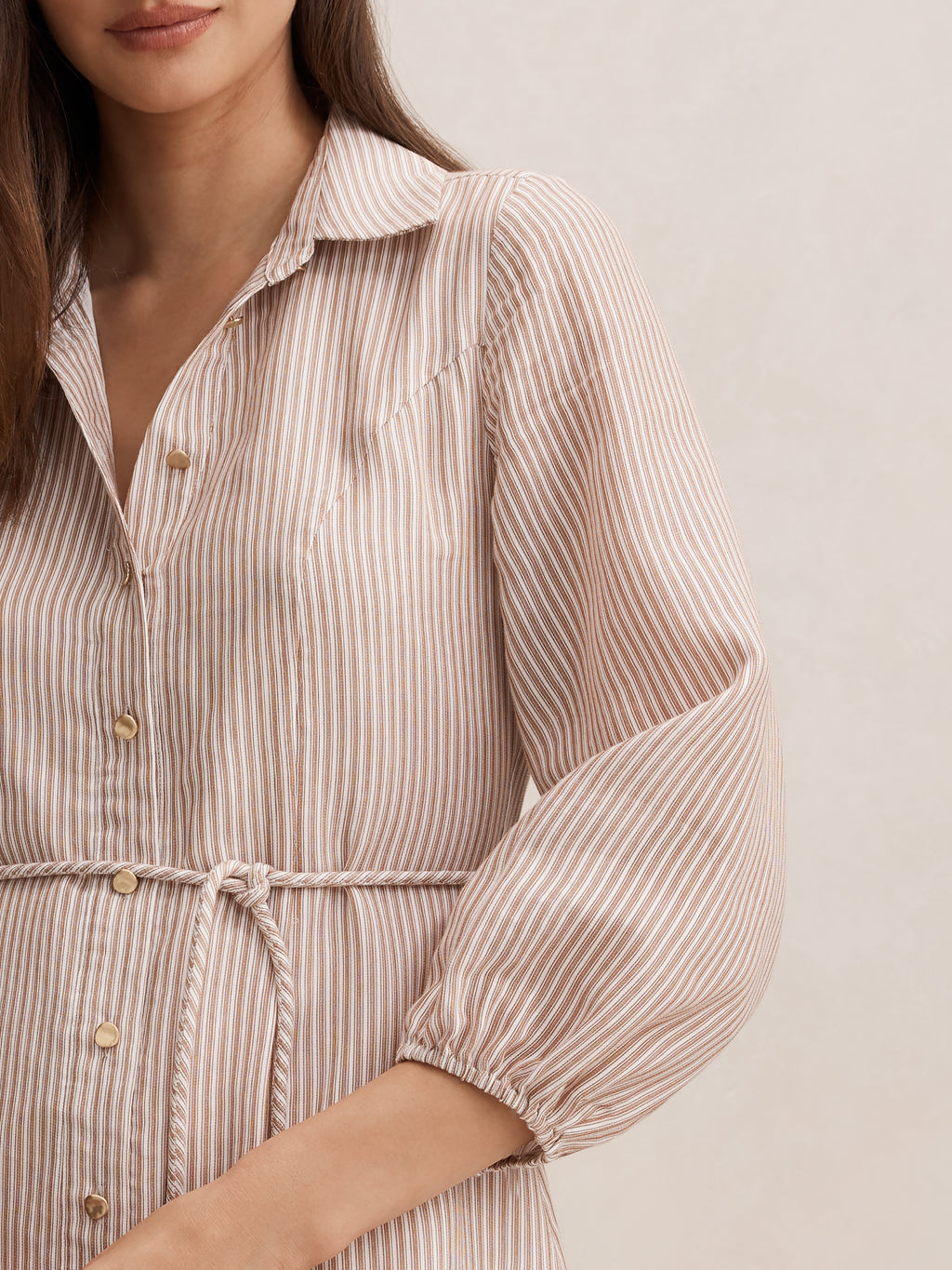 Maisy Silk Blend Shirt Midi Dress