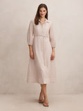 Maisy Silk Blend Shirt Midi Dress