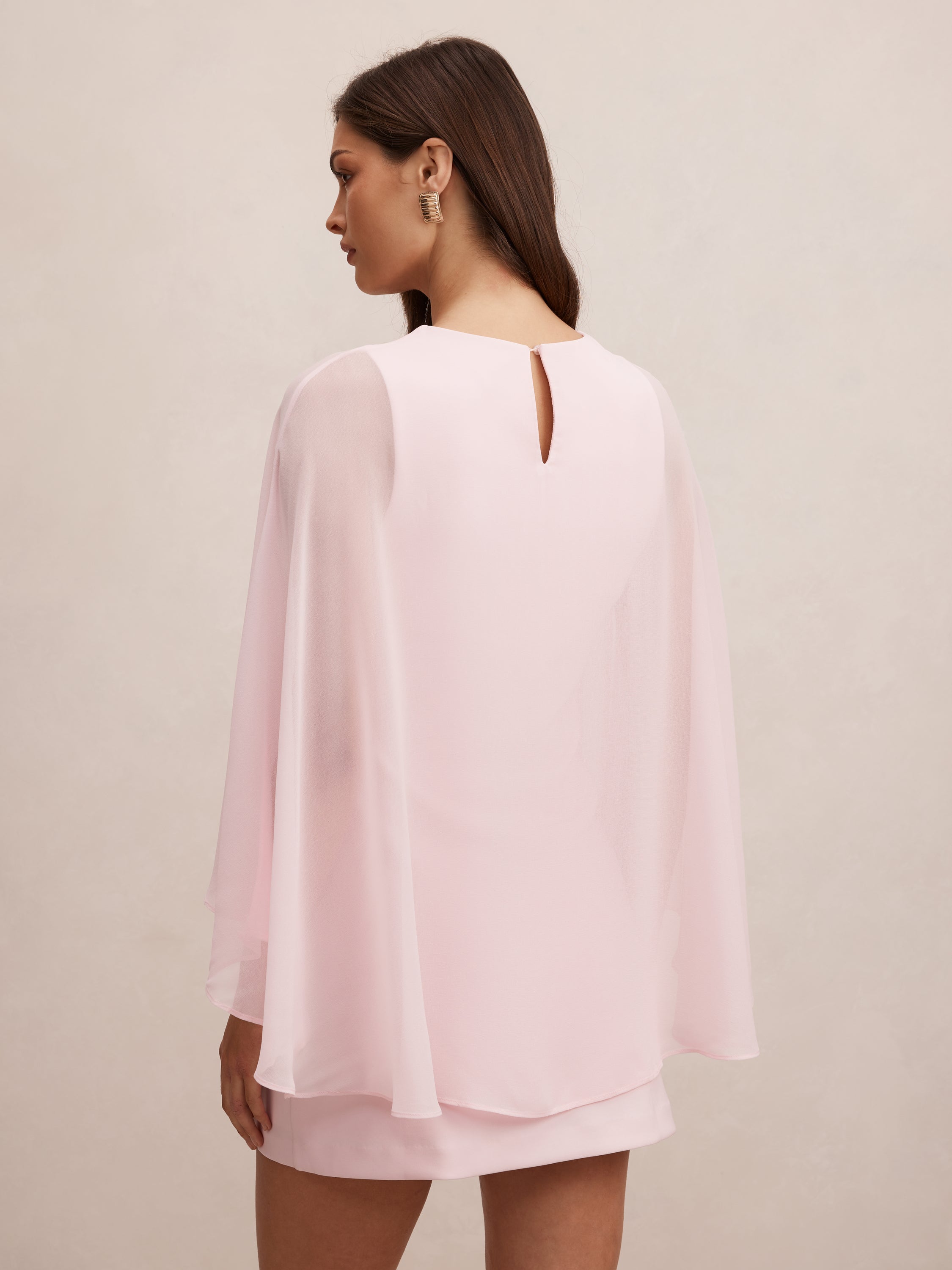 Irena Sheer Cape Mini Dress