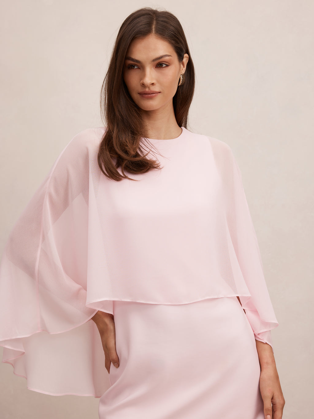 Irena Sheer Cape Mini Dress