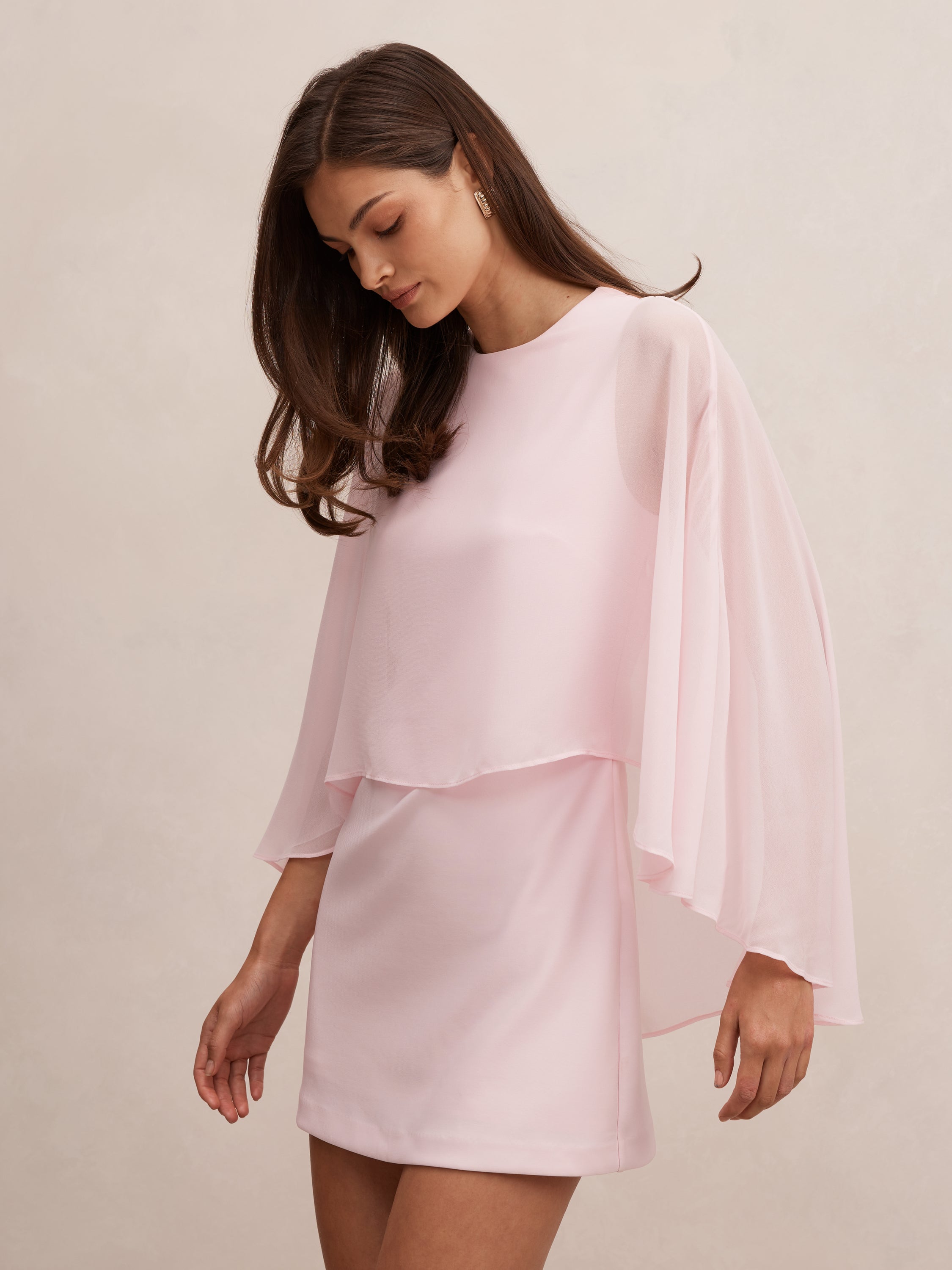 Irena Sheer Cape Mini Dress