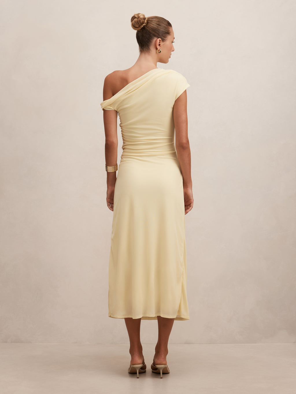 Piper Draped Tie Mesh Midi Dress