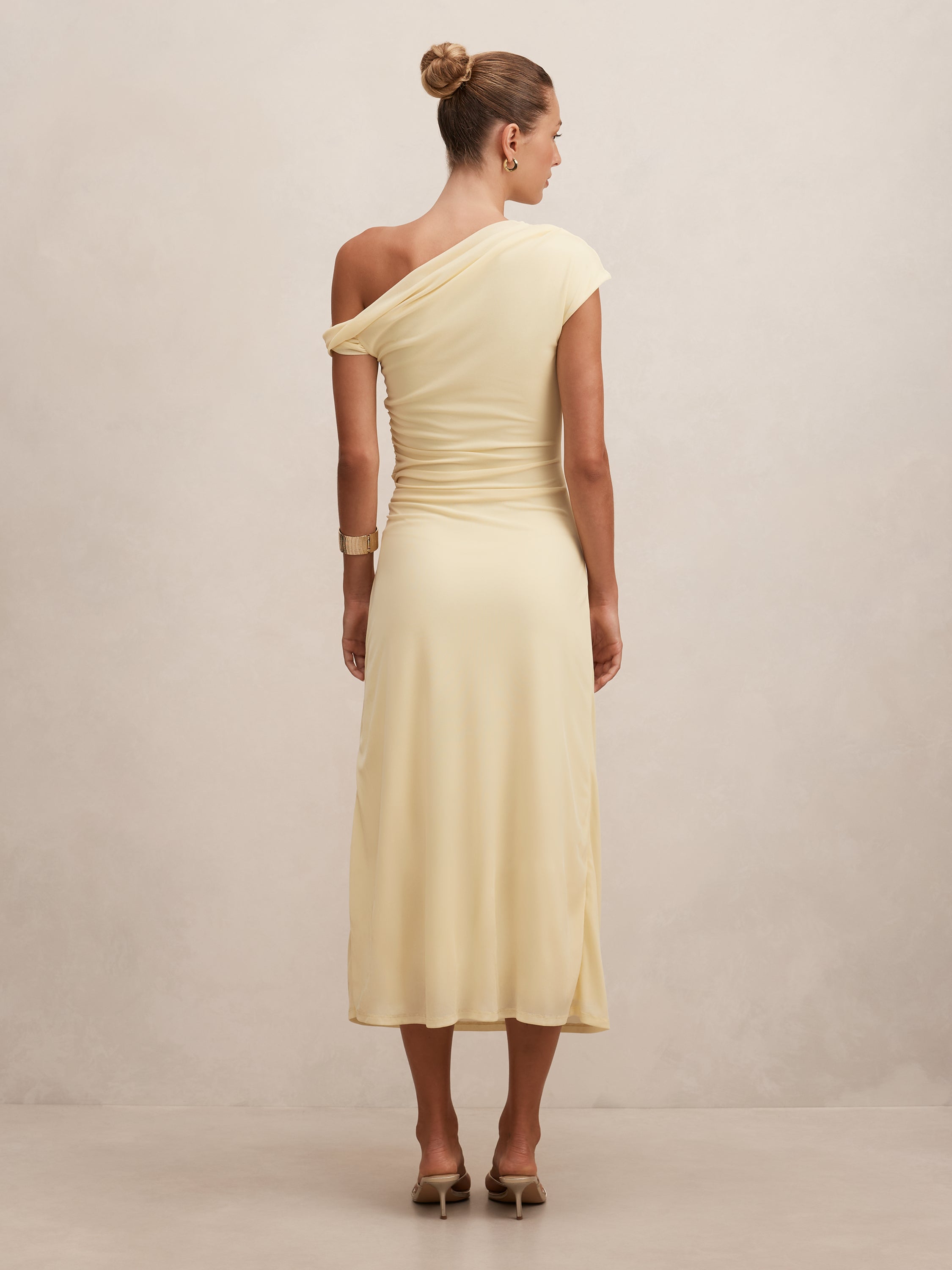 Piper Draped Tie Mesh Midi Dress