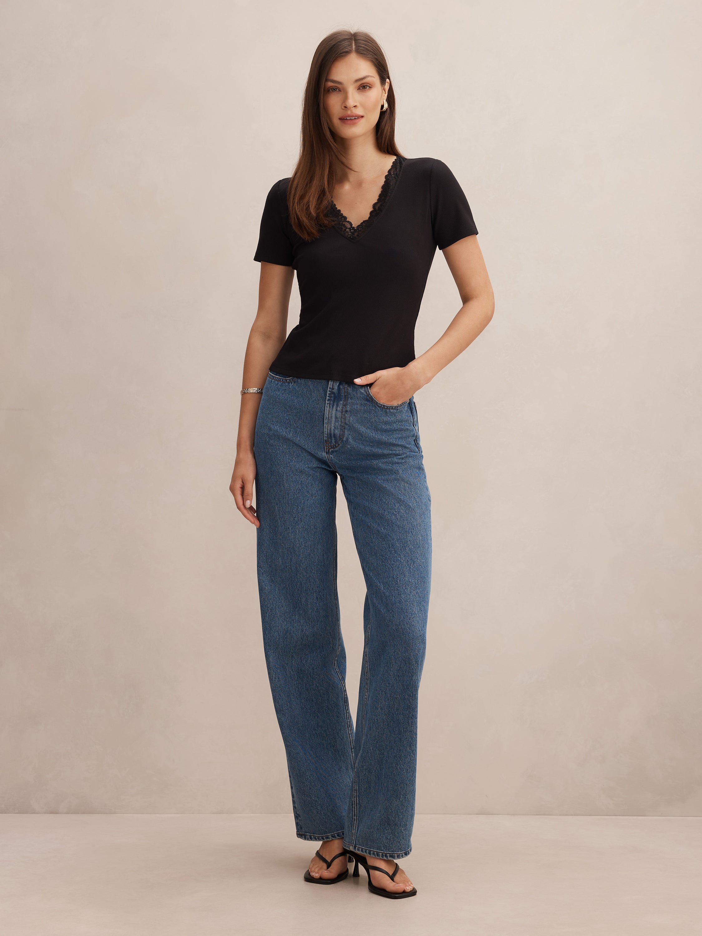 Sienna Lace Trim Tee