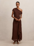 Piper Petite Tie Mesh Midi Dress
