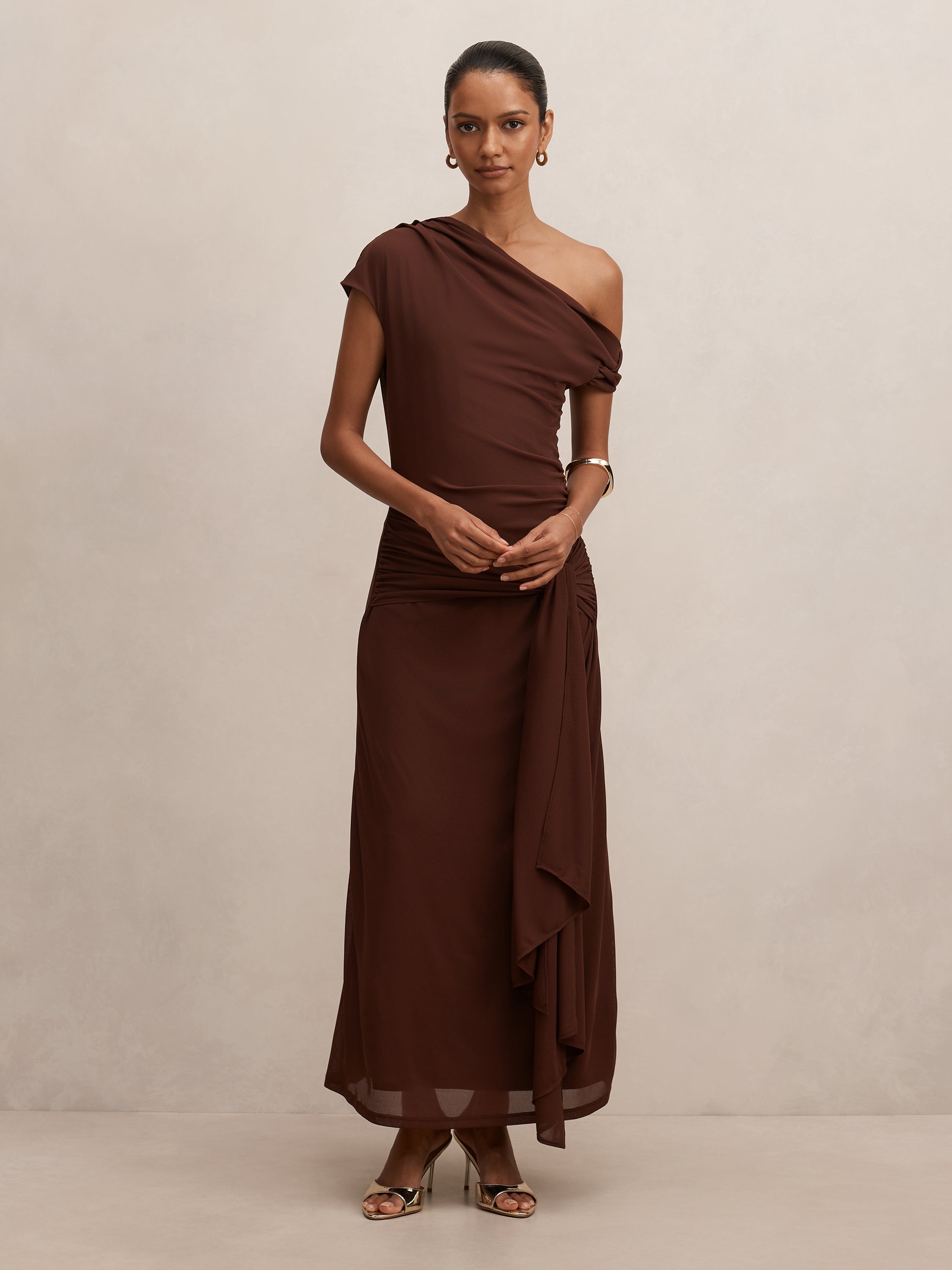 Piper Petite Tie Mesh Midi Dress