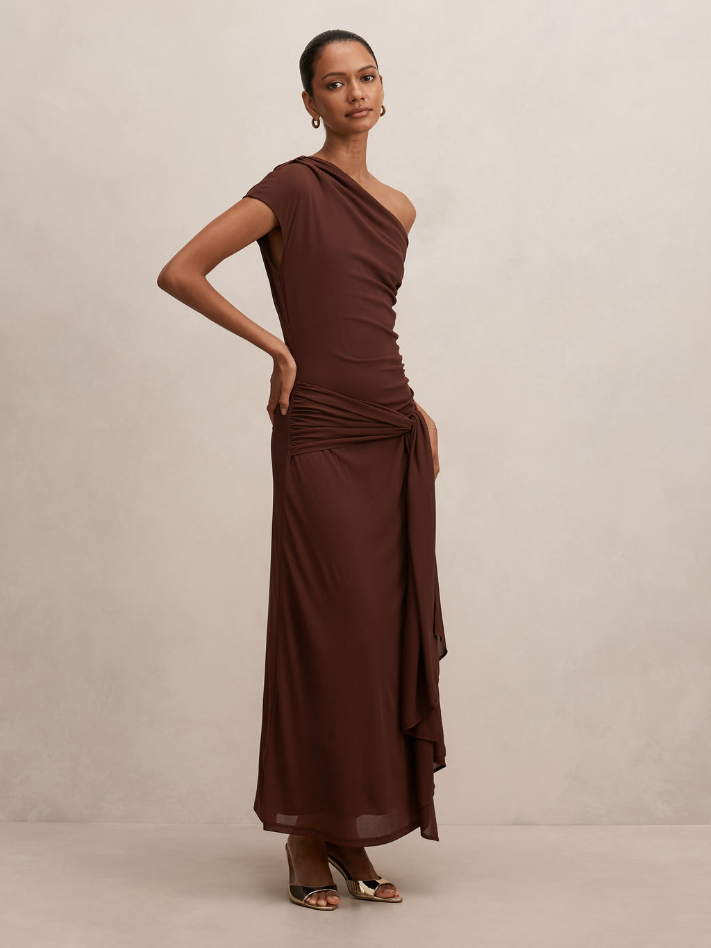 Piper Petite Tie Mesh Midi Dress