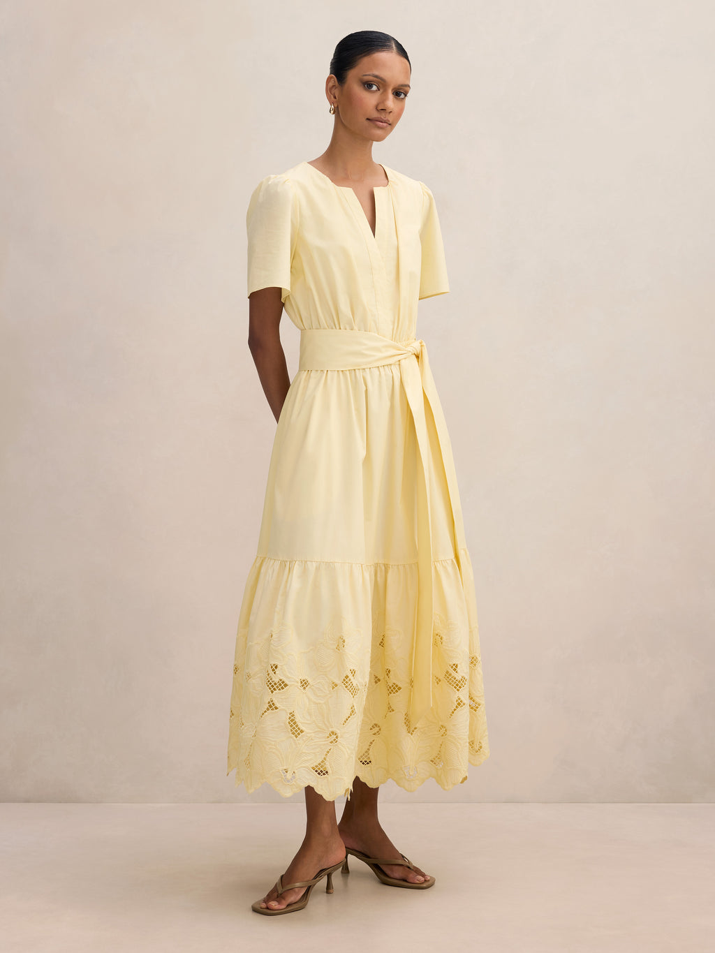Charlotte Petite Embroidered Midi Dress