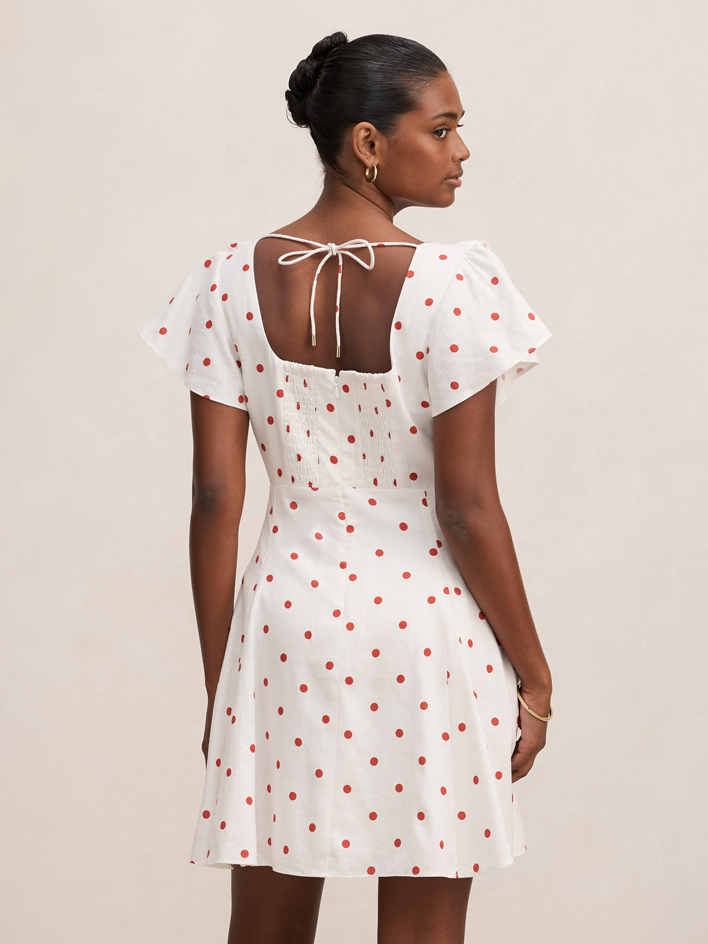 Riley Petite Ruffle Neck Mini Dress