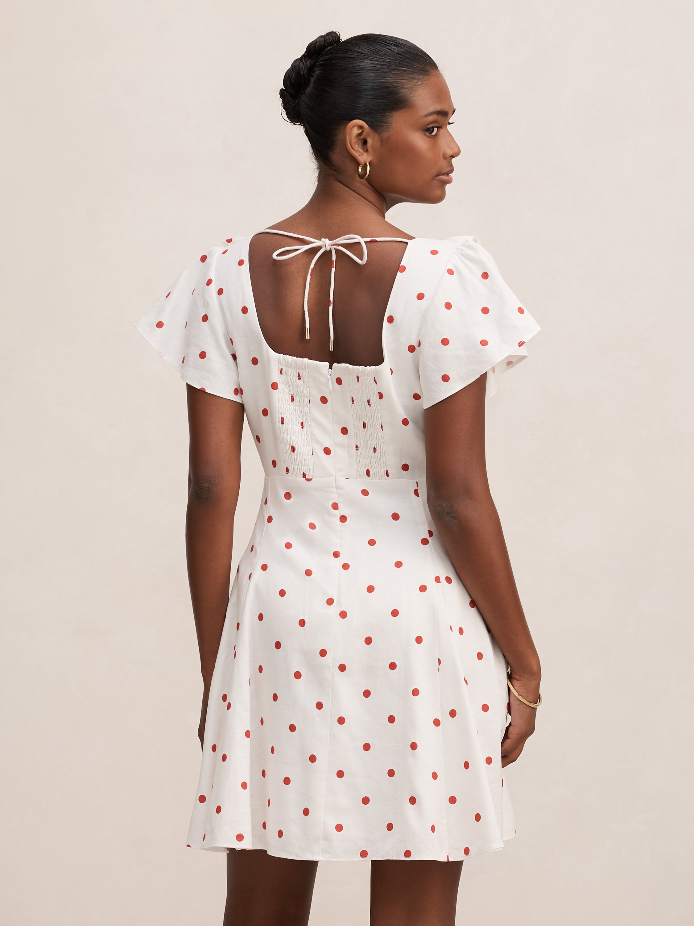 Riley Petite Ruffle Neck Mini Dress