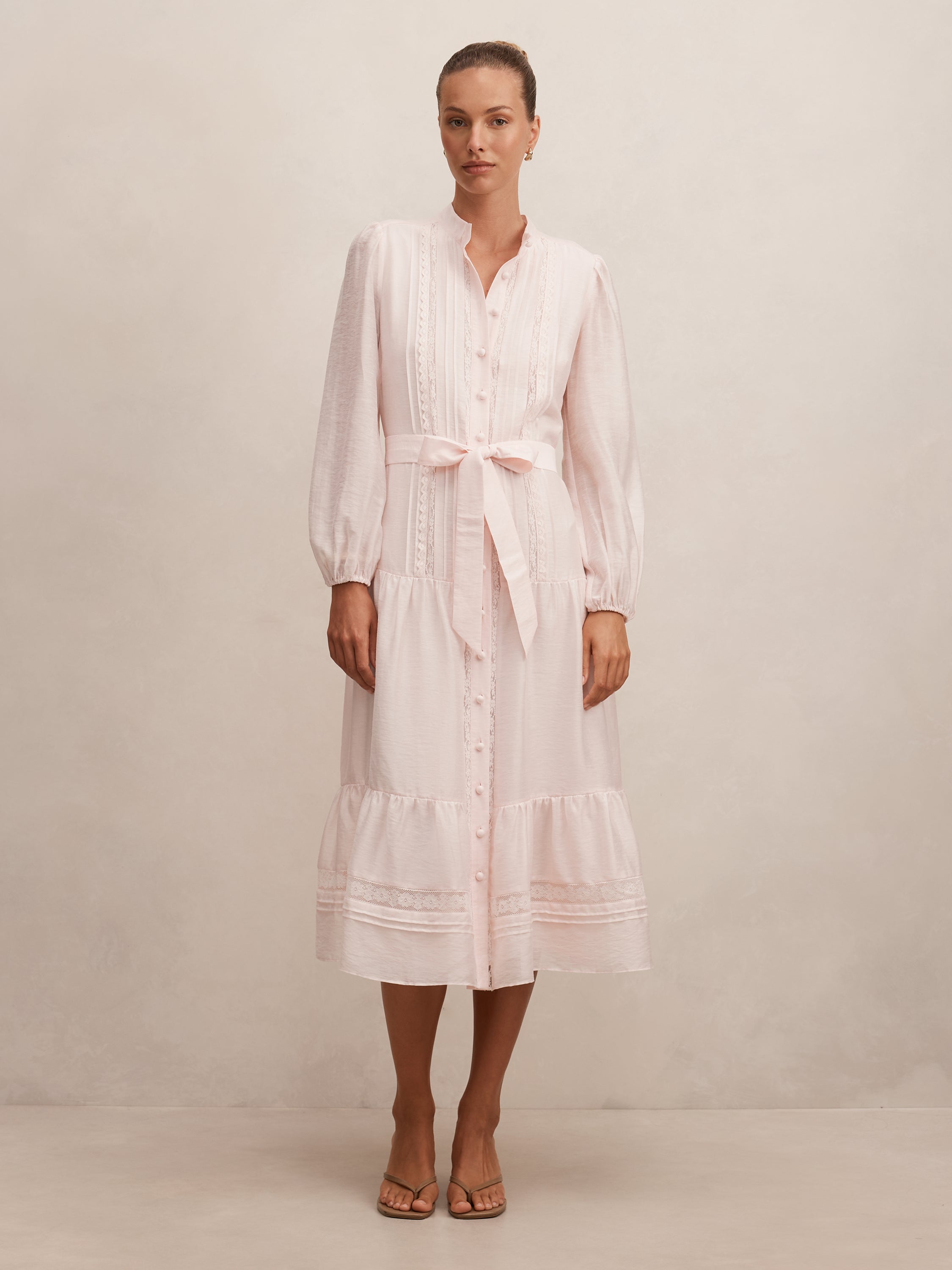 Rachel Lace Trim Midi Dress