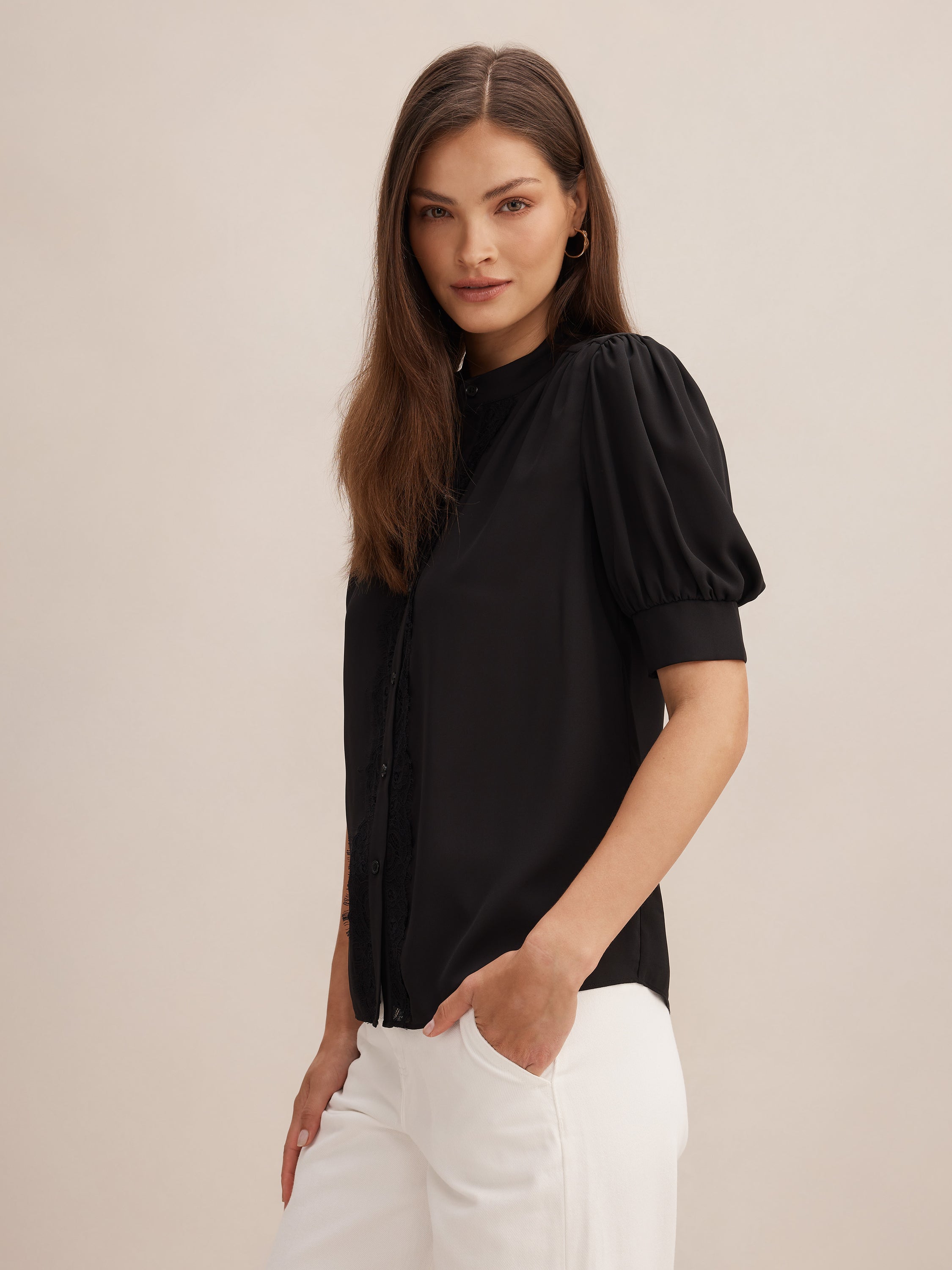 Tove Short Sleeve Lace Blouse