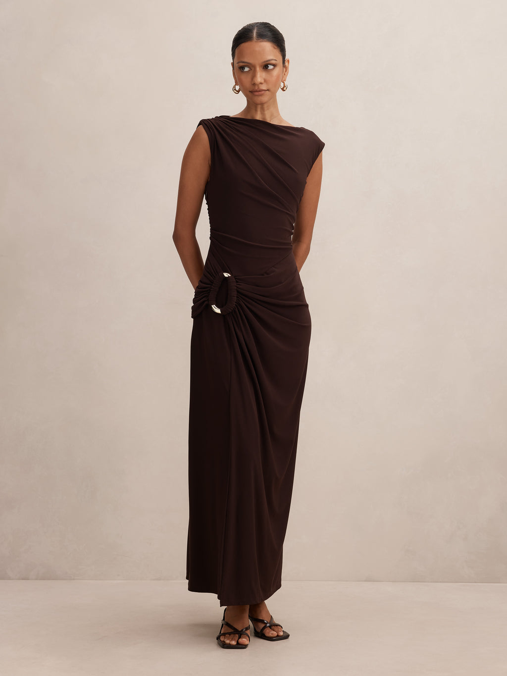 Fiora Petite Hardware Jersey Maxi Dress