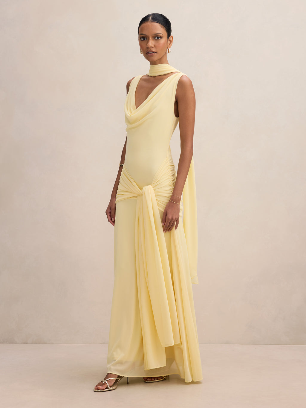 Vivianne Petite Scarf Tie Maxi Dress