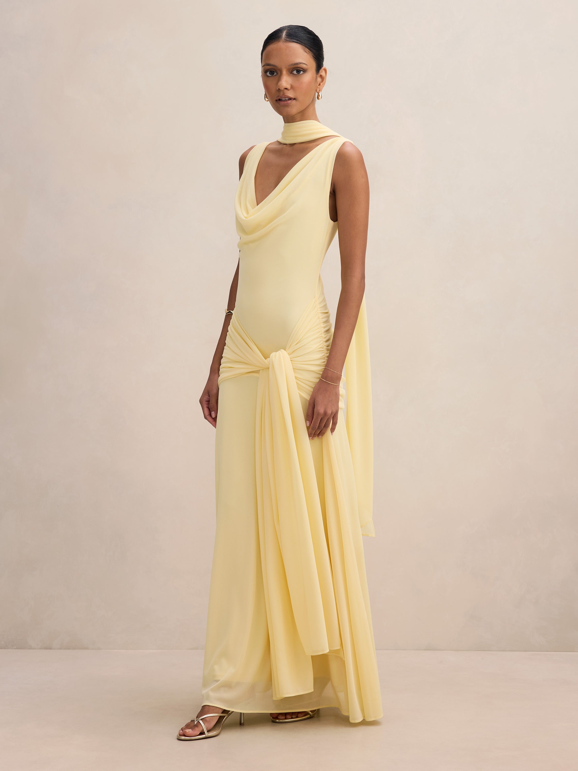 Vivianne Petite Scarf Tie Maxi Dress