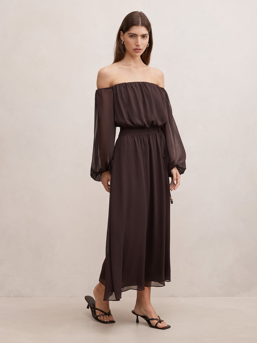 Elodie Off Shoulder Midi Dress