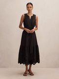 Dahlia Petite Embroidered Midi Dress