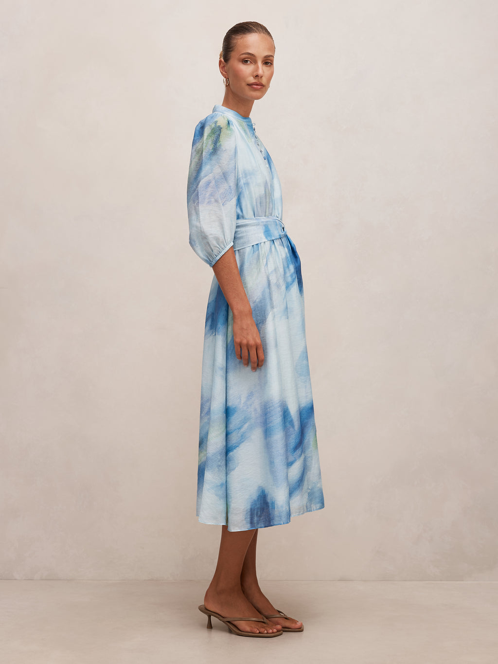 Lorena Button Front Midi Dress