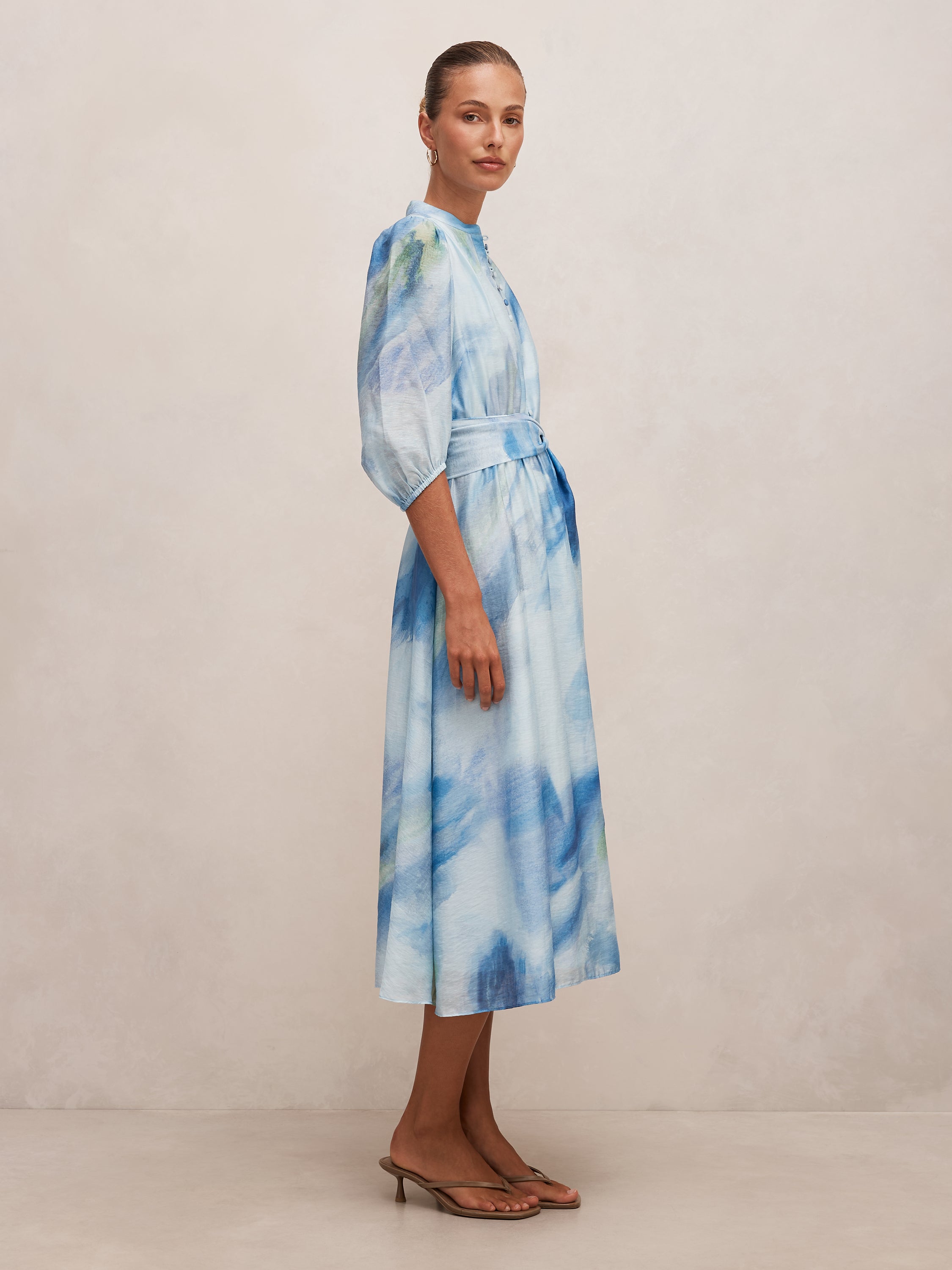 Lorena Button Front Midi Dress