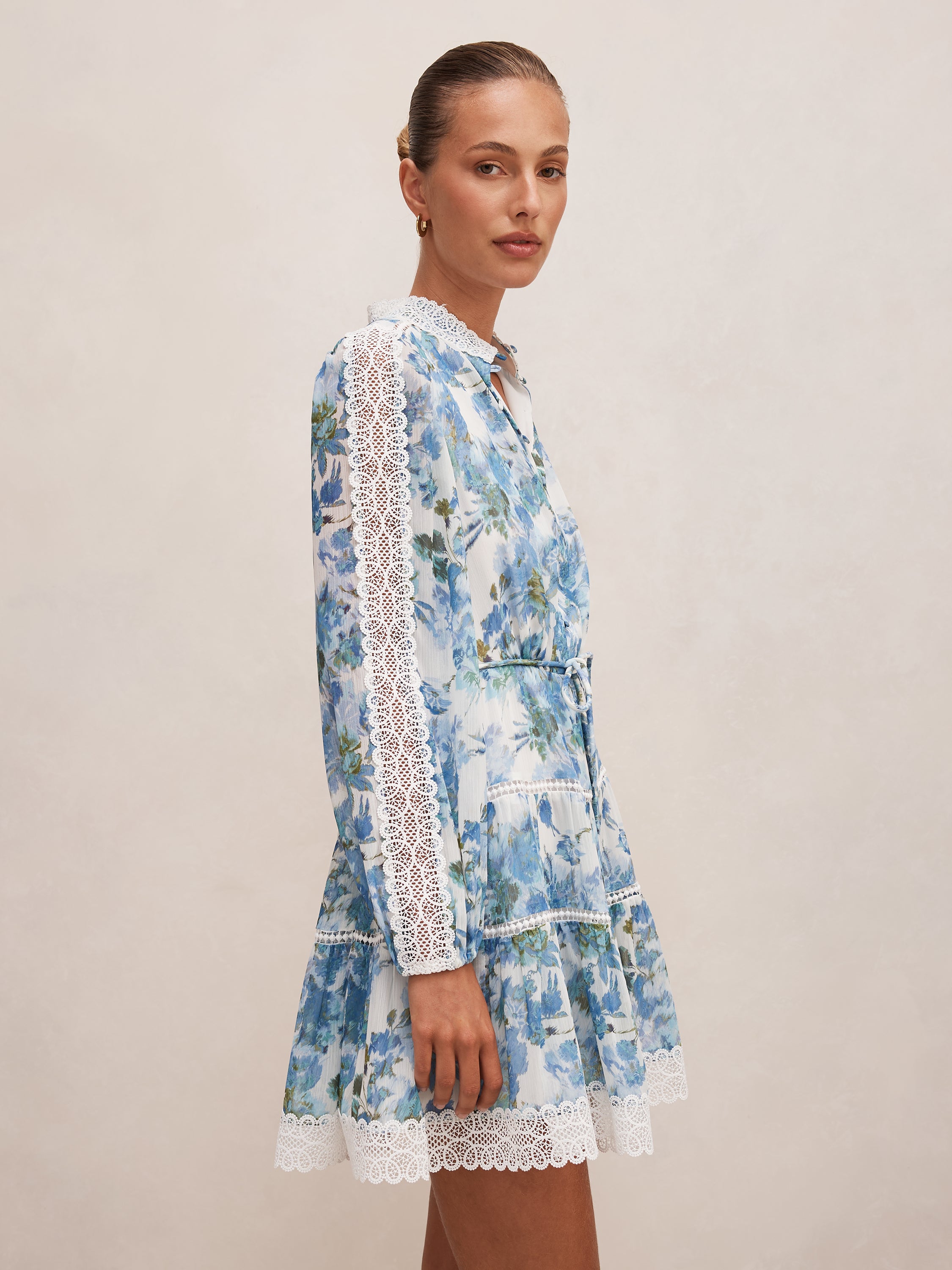 Thalia Skater Trim Mini Dress