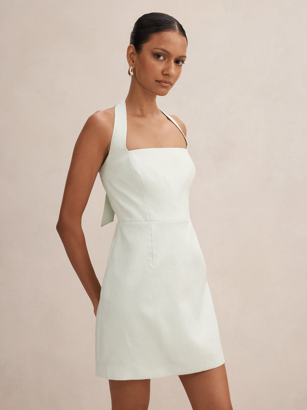 Jade Petite Halter Tie Mini Dress