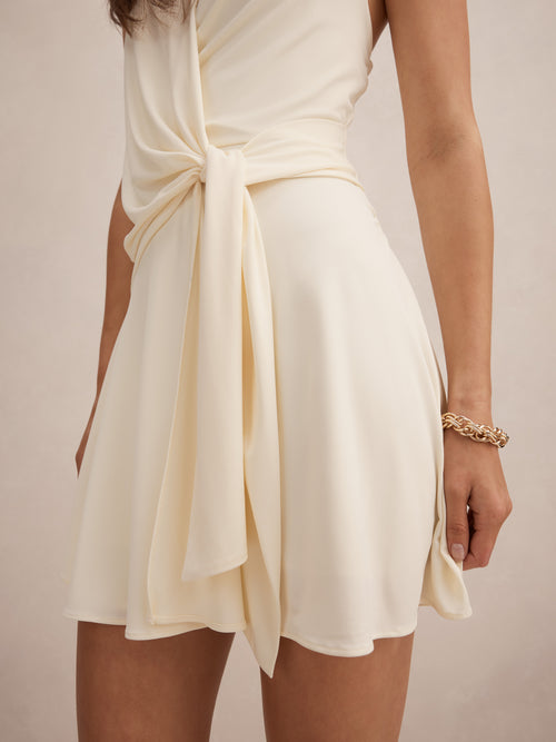 Aaliyah Wrap Halter Mini Dress