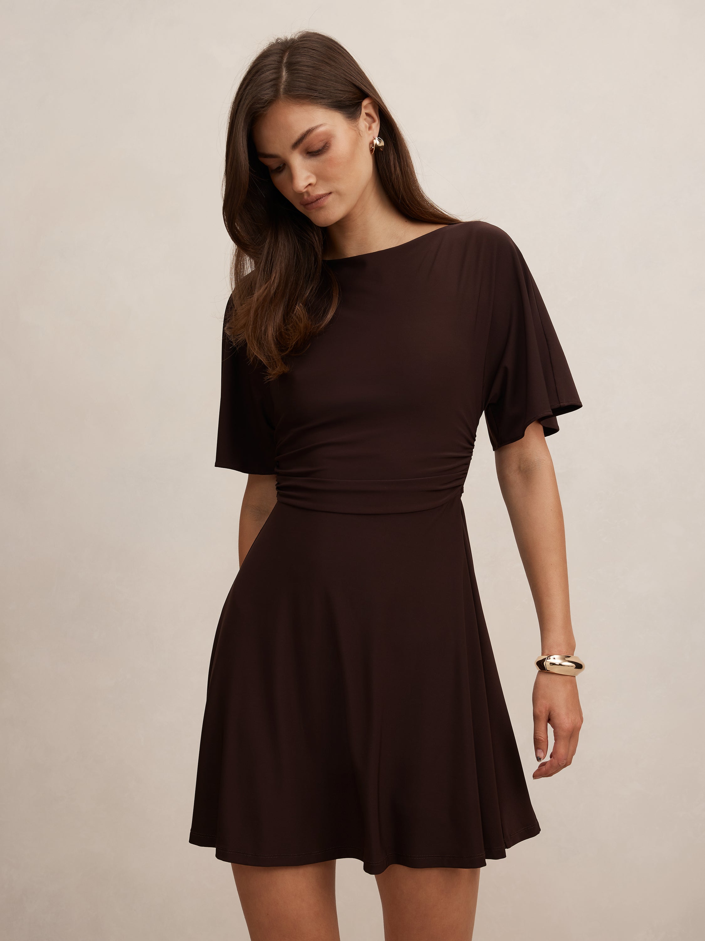 Cora Flutter Sleeve Tie Mini Dress