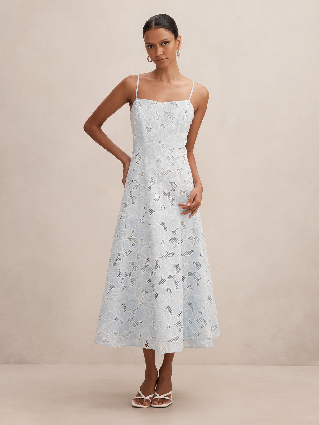 Millie Petite Embroidered Midi Dress