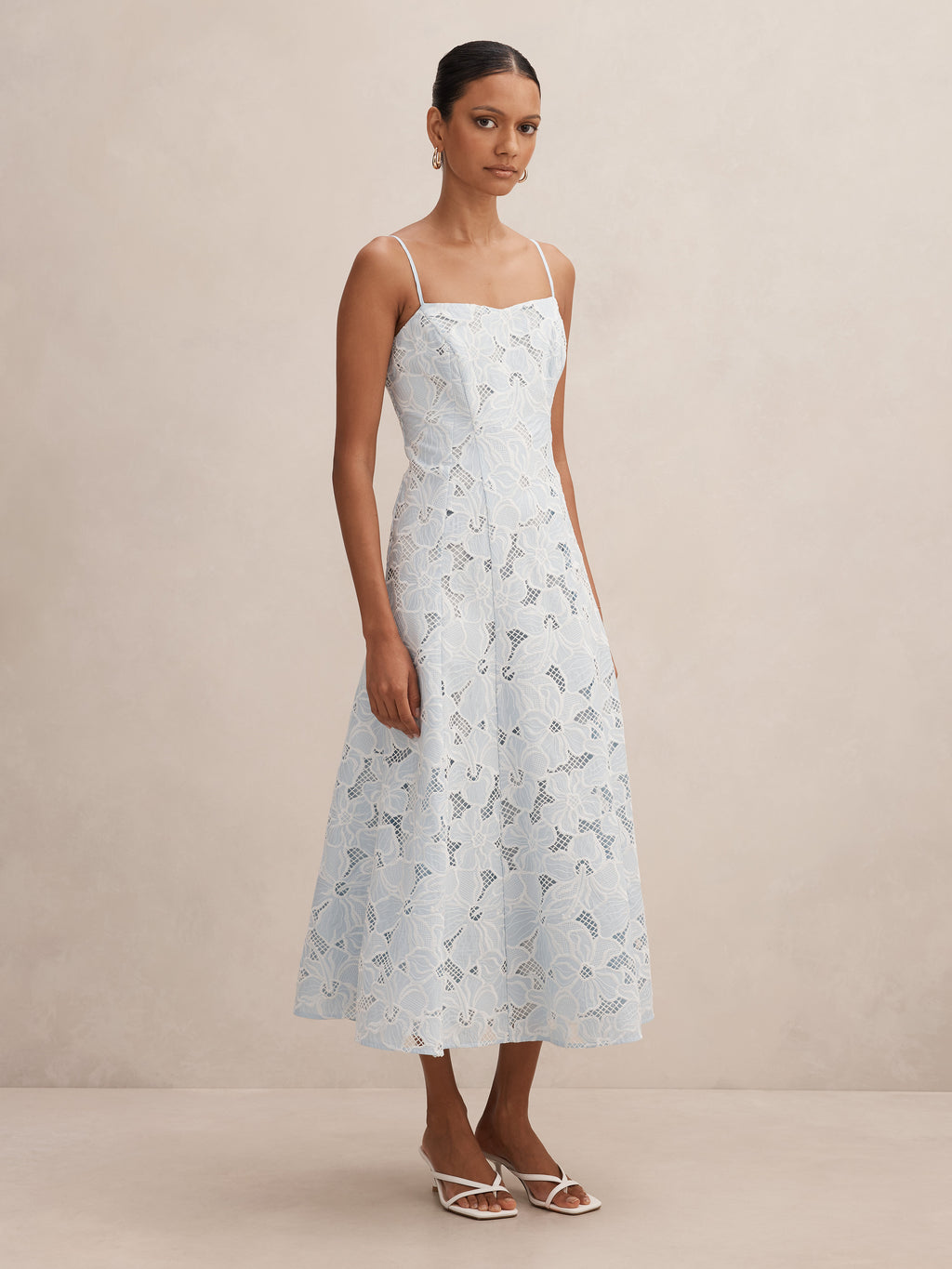 Millie Petite Embroidered Midi Dress
