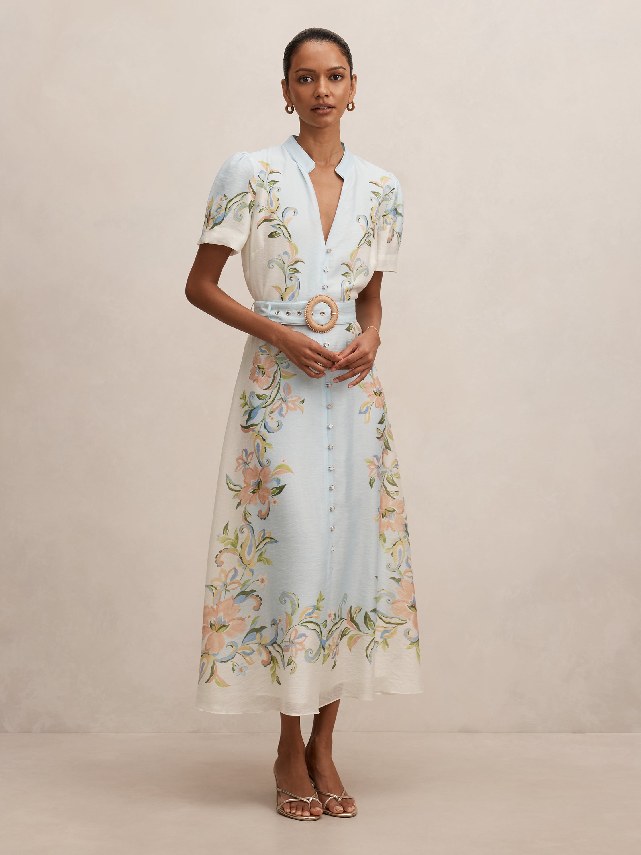 Briana Petite Printed Shirt Dress