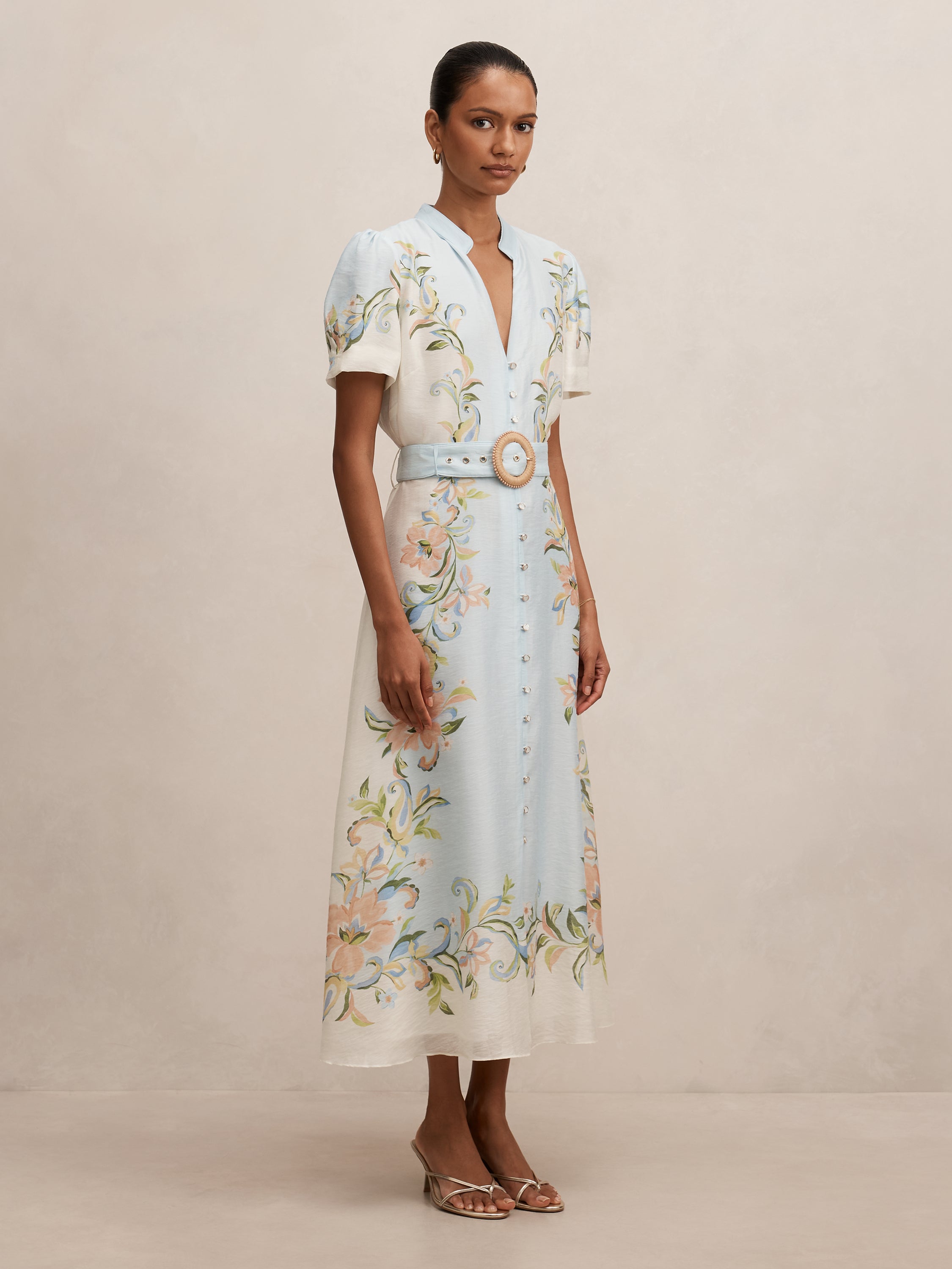 Briana Petite Printed Shirt Dress