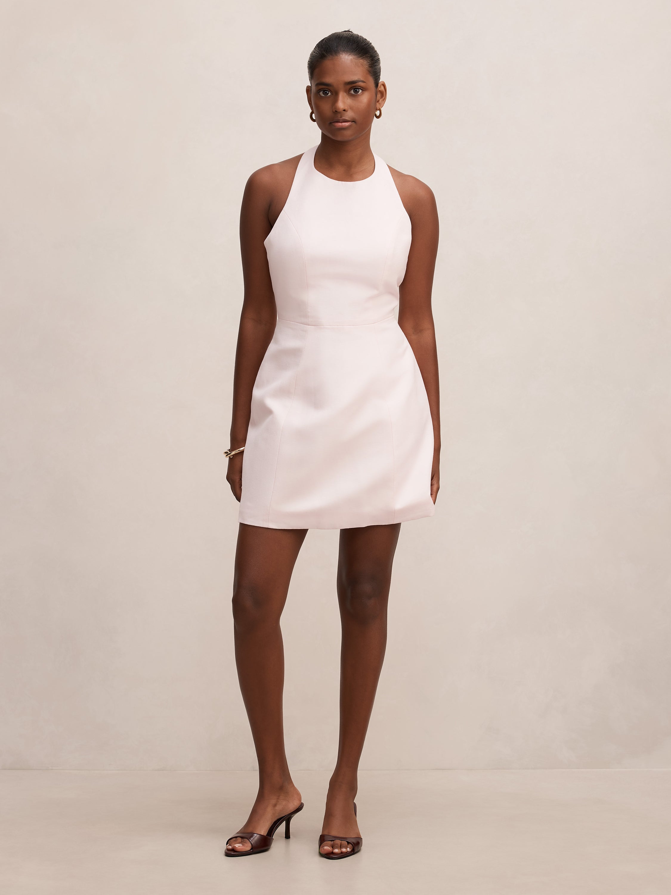 Corinna Petite Halter Mini Dress