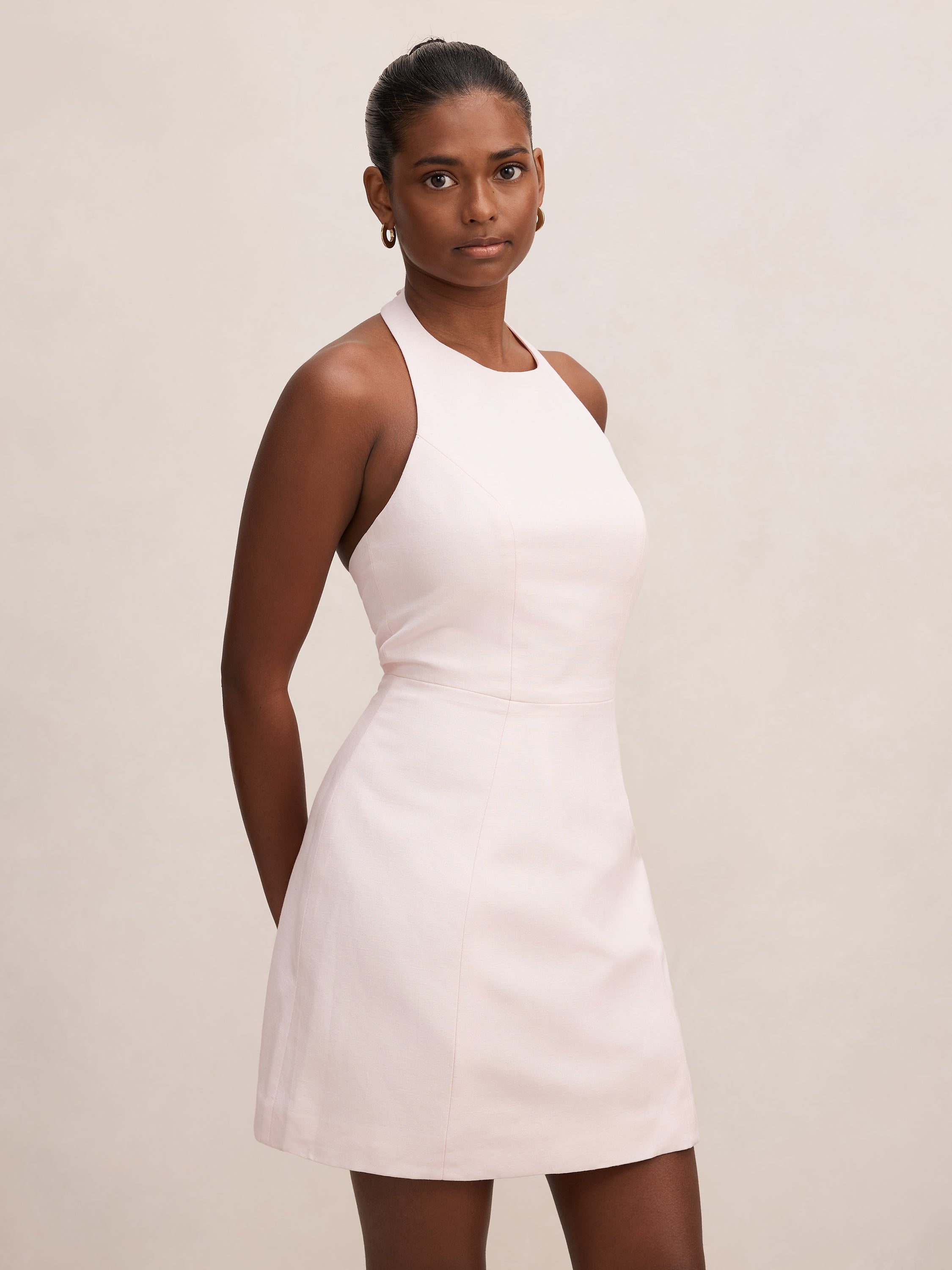 Corinna Petite Halter Mini Dress