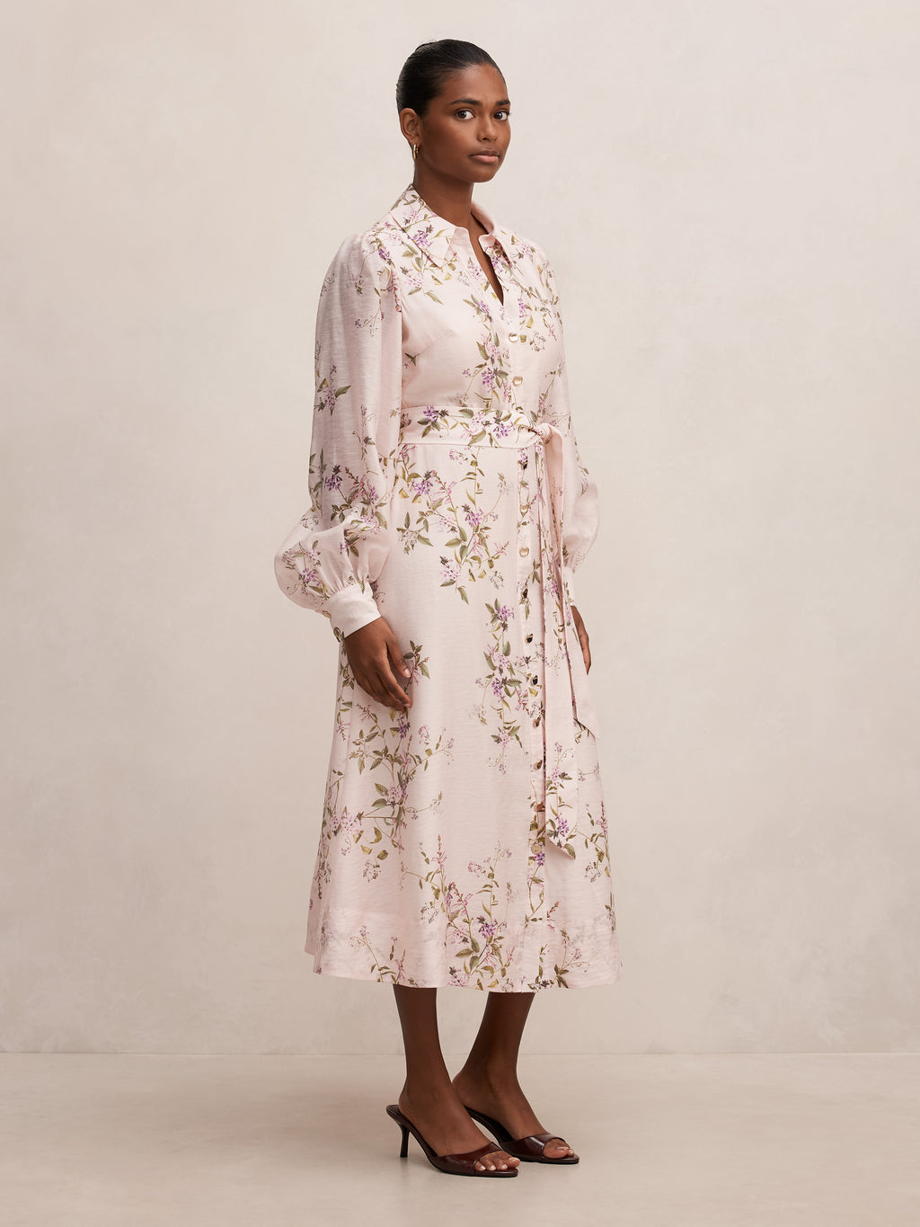 Hazel Petite Shirt Midi Dress