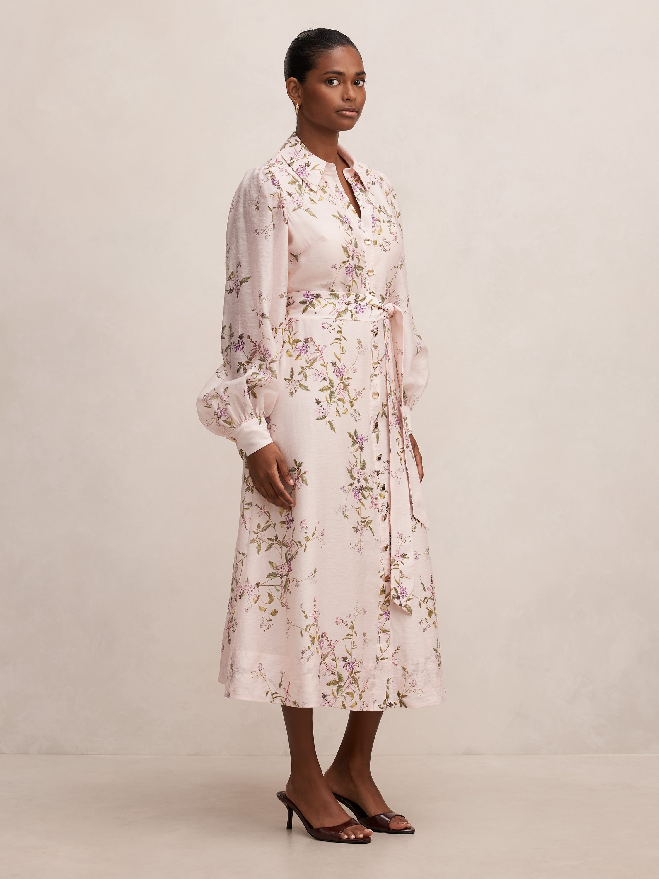 Hazel Petite Shirt Midi Dress