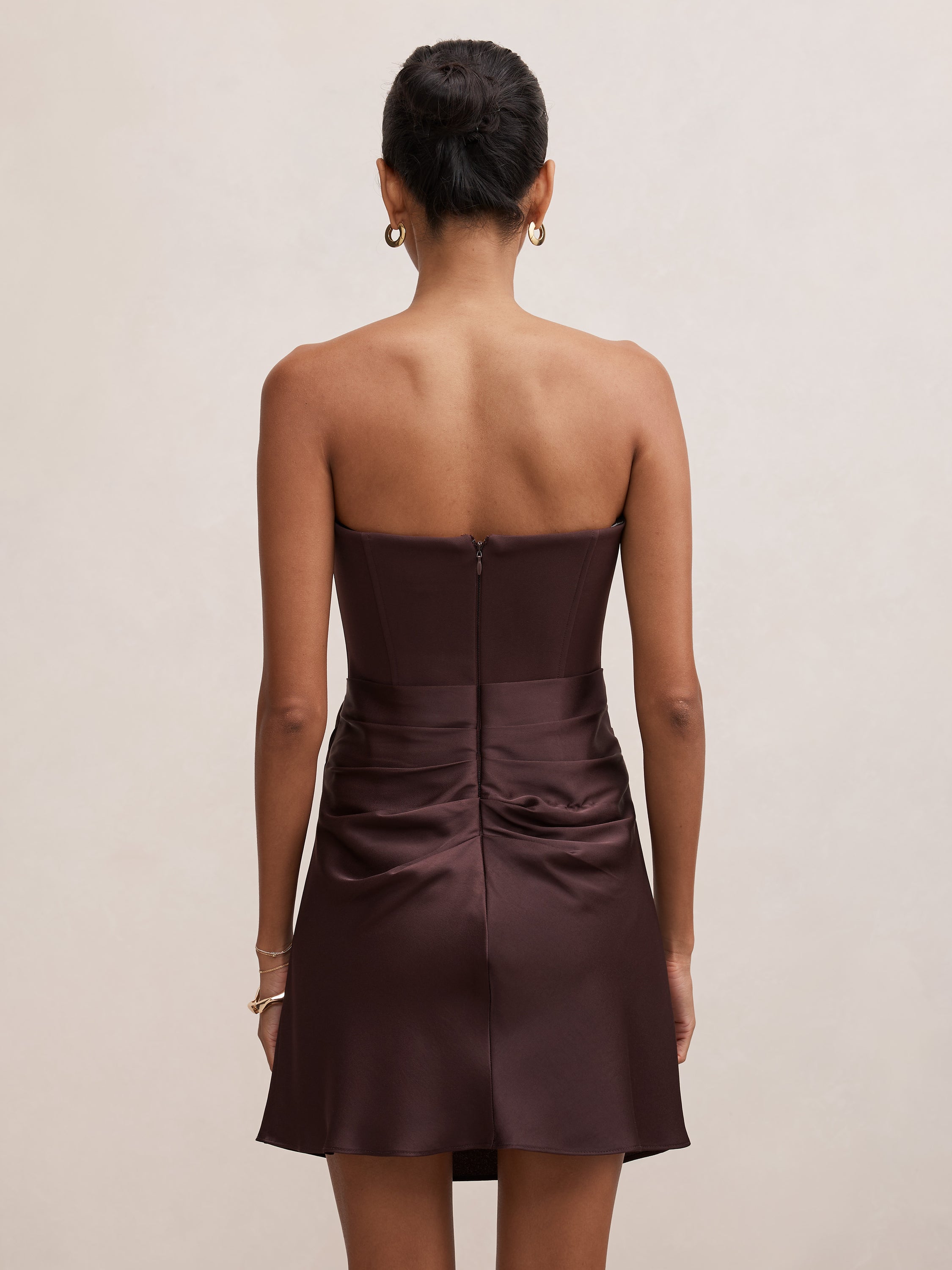 Isra Petite Drape Strapless Mini