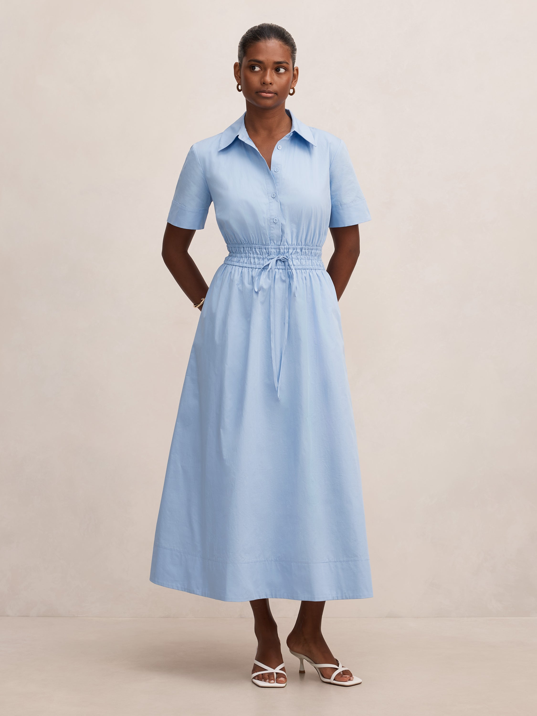 Brynn Petite Elastic Waist Midi Dress