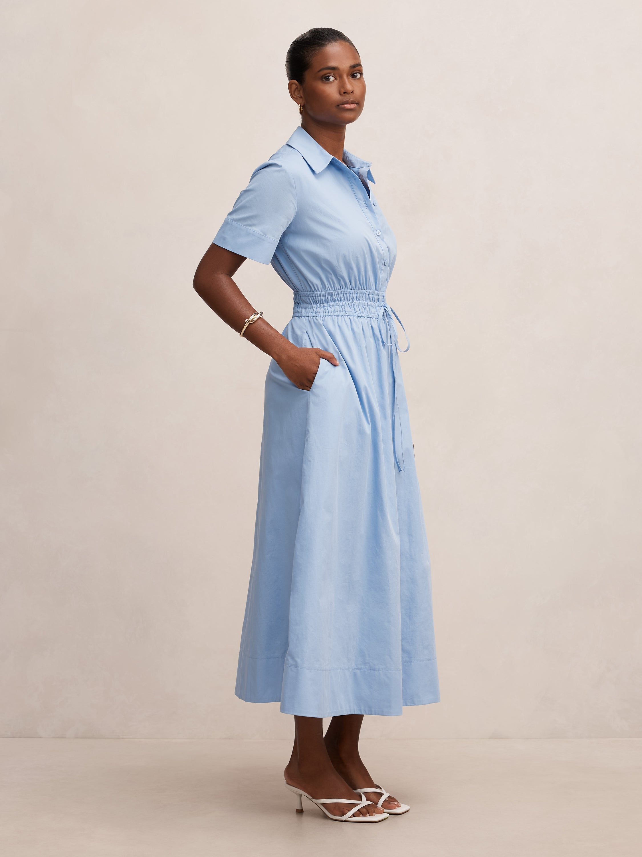 Brynn Petite Elastic Waist Midi Dress