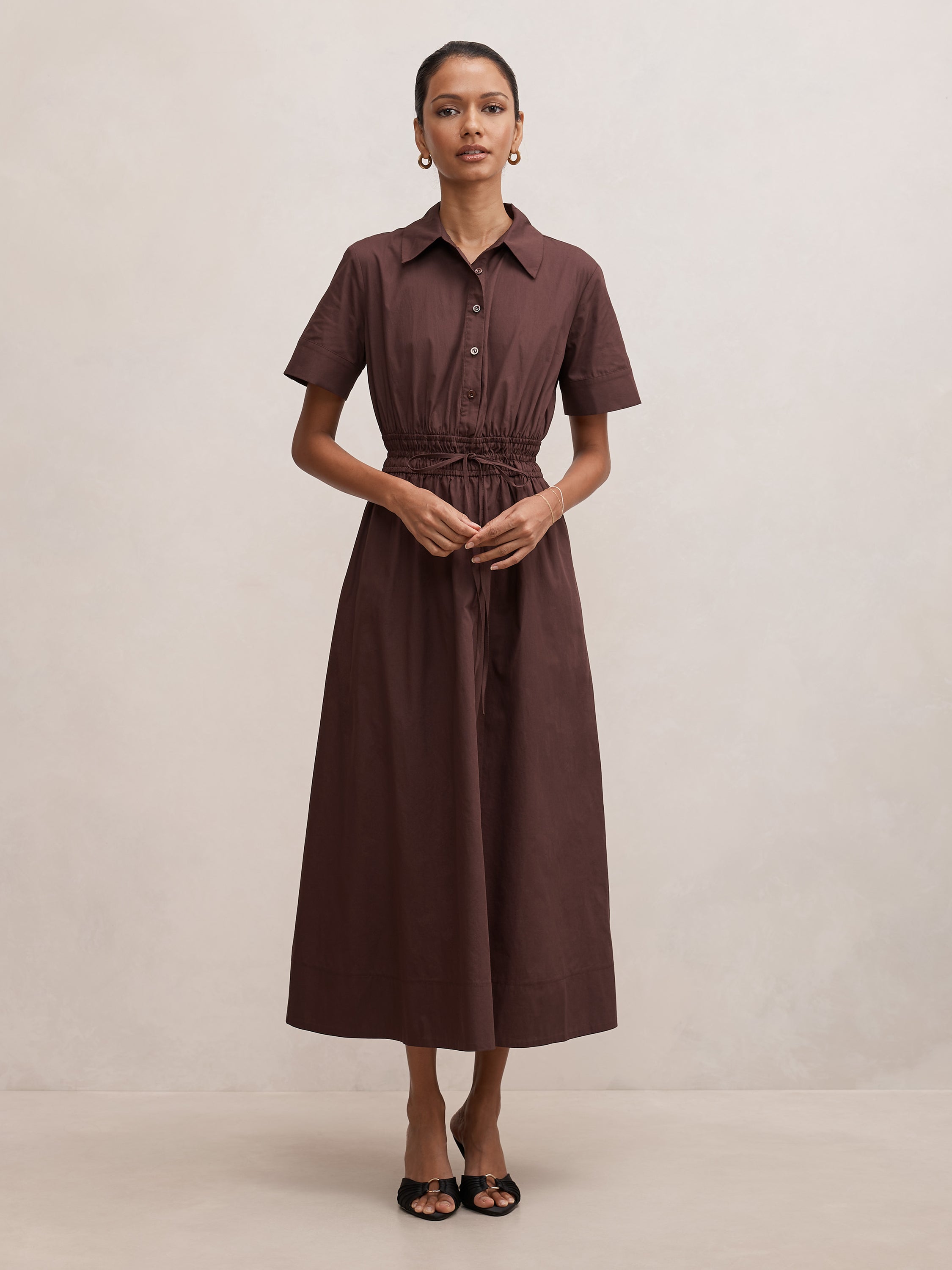 Brynn Petite Elastic Waist Midi Dress